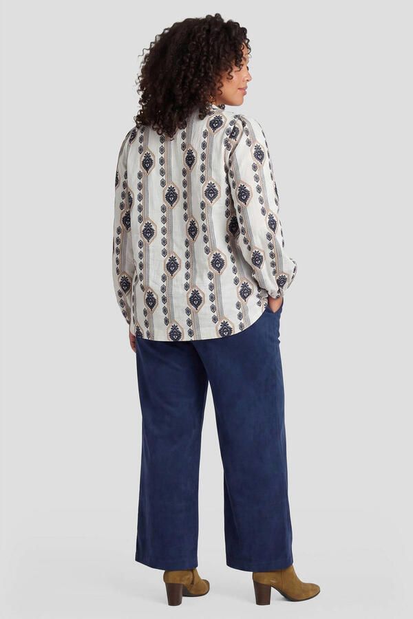 Exxcellent suèdelook straight leg pantalon Plus Size donkerblauw - Foto 3