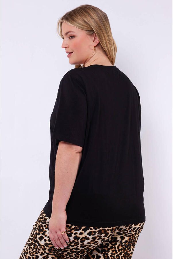 Exxcellent T-shirt met panterprint zwart - Foto 3