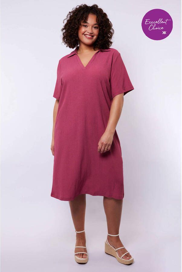 Exxcellent t-shirtjurk midi jurk rood