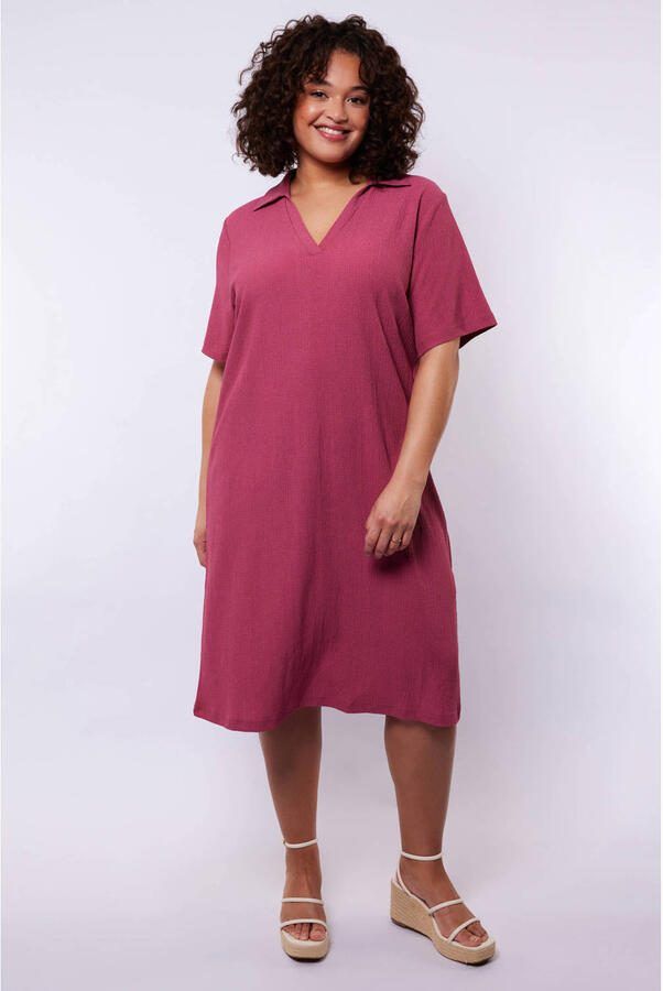 Exxcellent t-shirtjurk midi jurk rood - Foto 2
