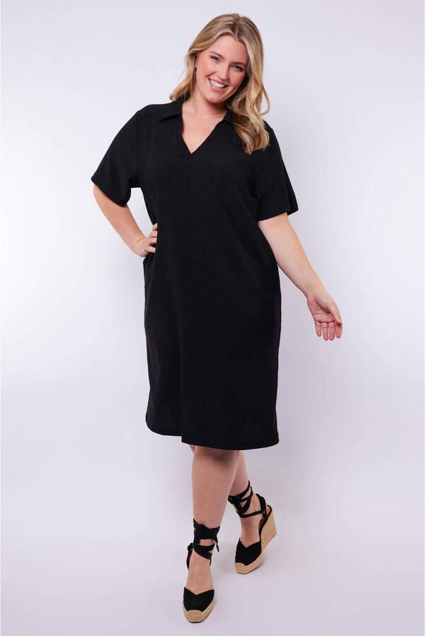 Exxcellent t-shirtjurk midi jurk zwart