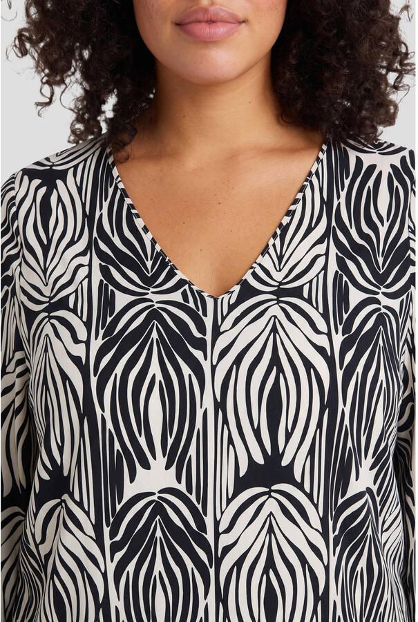 Exxcellent top Plus Size met smockwerk en print meerkleurig - Foto 2