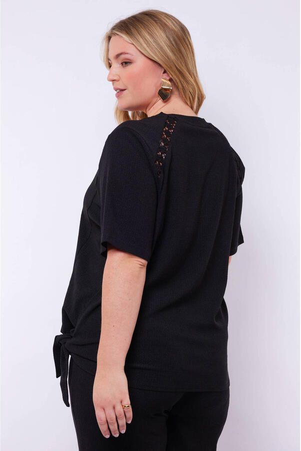 Exxcellent top zwart broderie - Foto 2