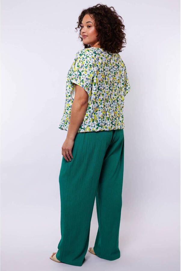 Exxcellent wide leg high waist broek groen - Foto 2