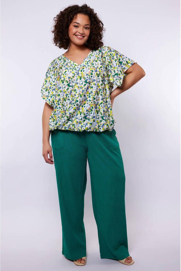 Exxcellent wide leg high waist broek groen