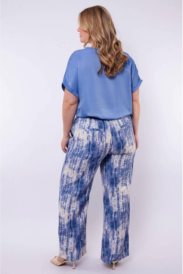 Exxcellent wide leg high waist casual broek blauw - Foto 2