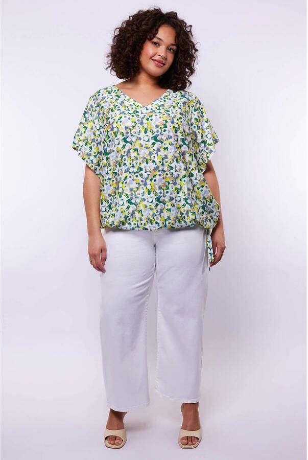 Exxcellent wide leg regular waist broek wit