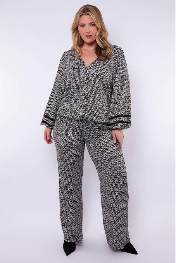 Exxcellent wide leg regular waist broek zwart