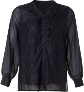 Exxcellent semi-transparante blouse Molly met ruches zwart