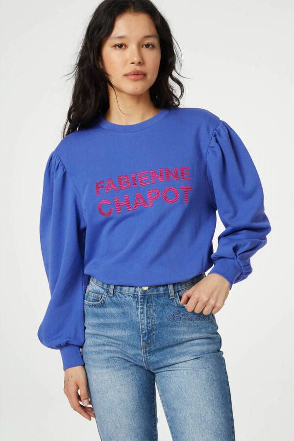 Fabienne Chapot sweater Flo van biologisch katoen blauw