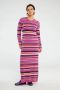 Fabienne Chapot gestreepte gebreide jurk Banda met wol roze - Thumbnail 1