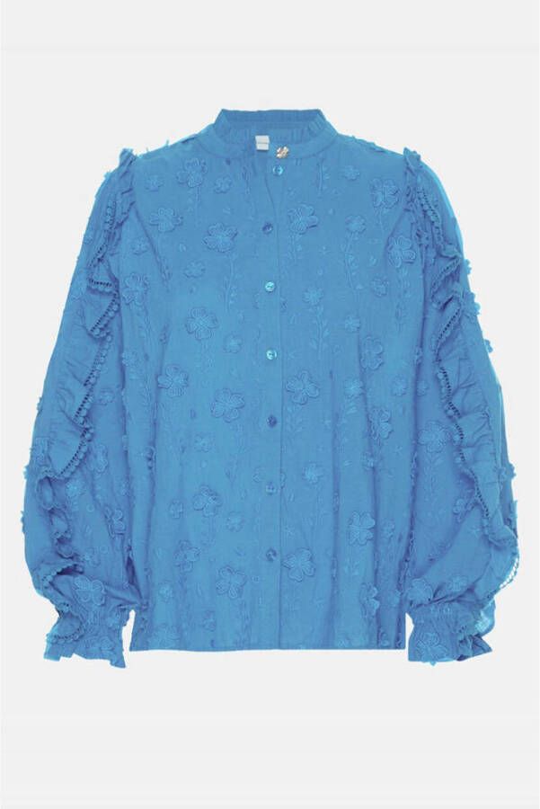 Fabienne Chapot blouse Josefin Leo met borduursels blauw