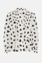 Fabienne Chapot blouse Lucky Pop met hartjes en ruches gebroken wit zwart - Thumbnail 2