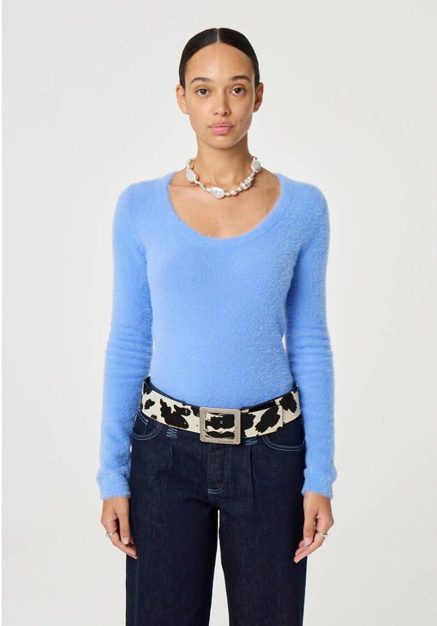 Fabienne Chapot leren riem Bold Cow met koeienprint ecru donkerbruin - Foto 4