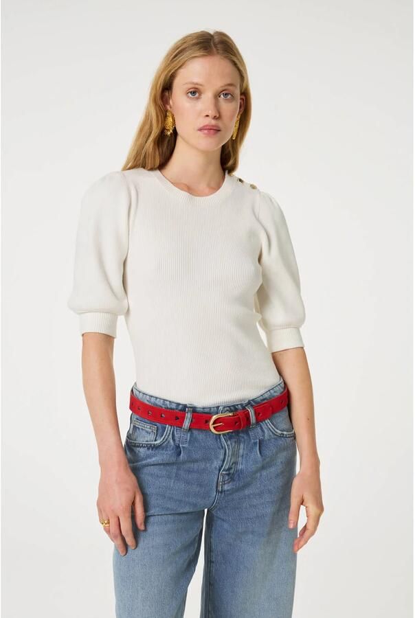 Fabienne Chapot Hart Uitgesneden Suède Leren Riem Red Dames