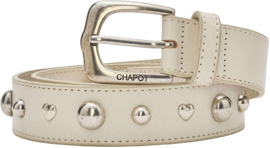 Fabienne Chapot leren riem Play of Studs ecru