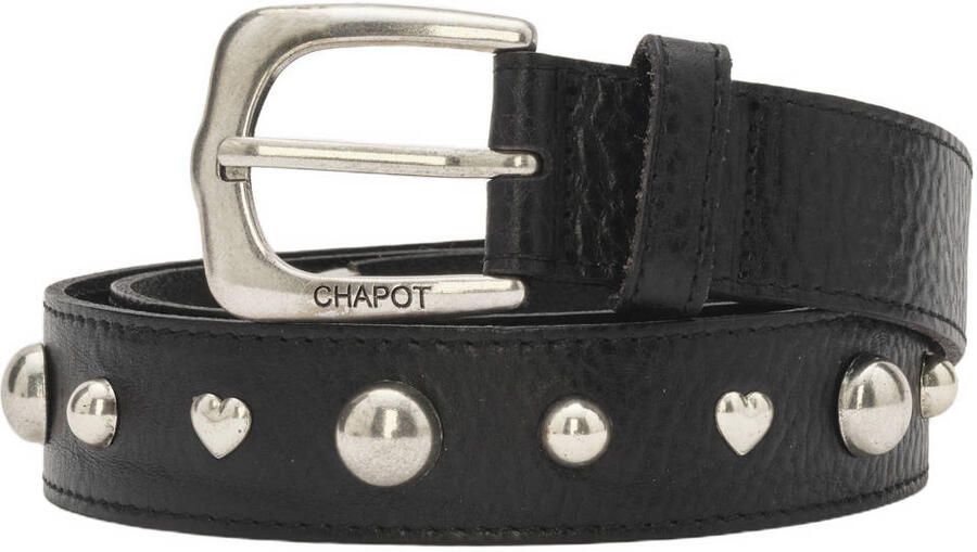 Fabienne Chapot leren riem Play of Studs zwart