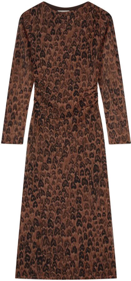 Fabienne Chapot mesh midi jurk met panterprint bruin - Foto 5