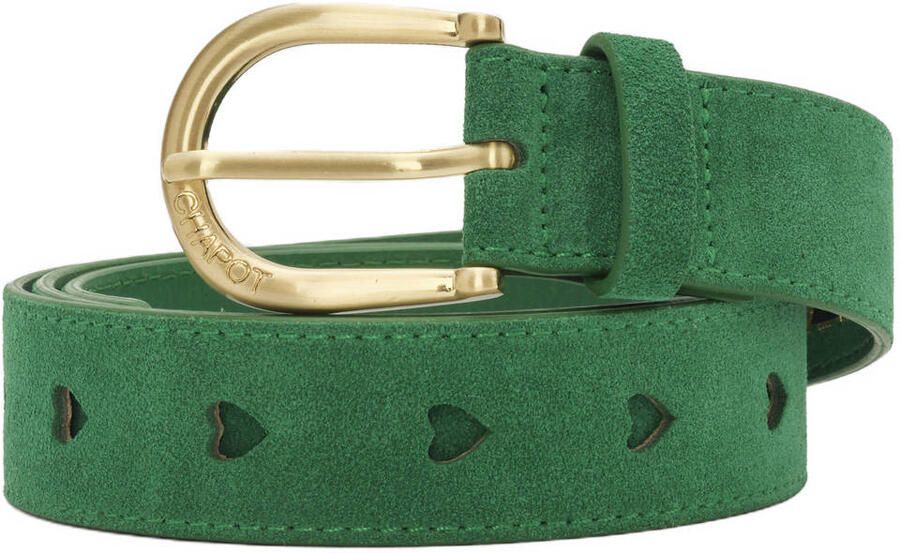 Fabienne Chapot suède riem Cut it Out Heart groen