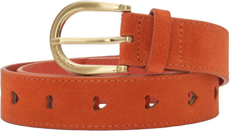 Fabienne Chapot suède riem Cut it Out Heart oranje