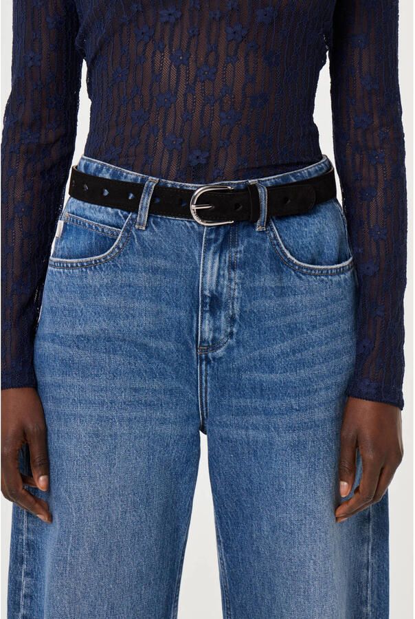 Fabienne Chapot suède riem Cut it Out Heart zwart