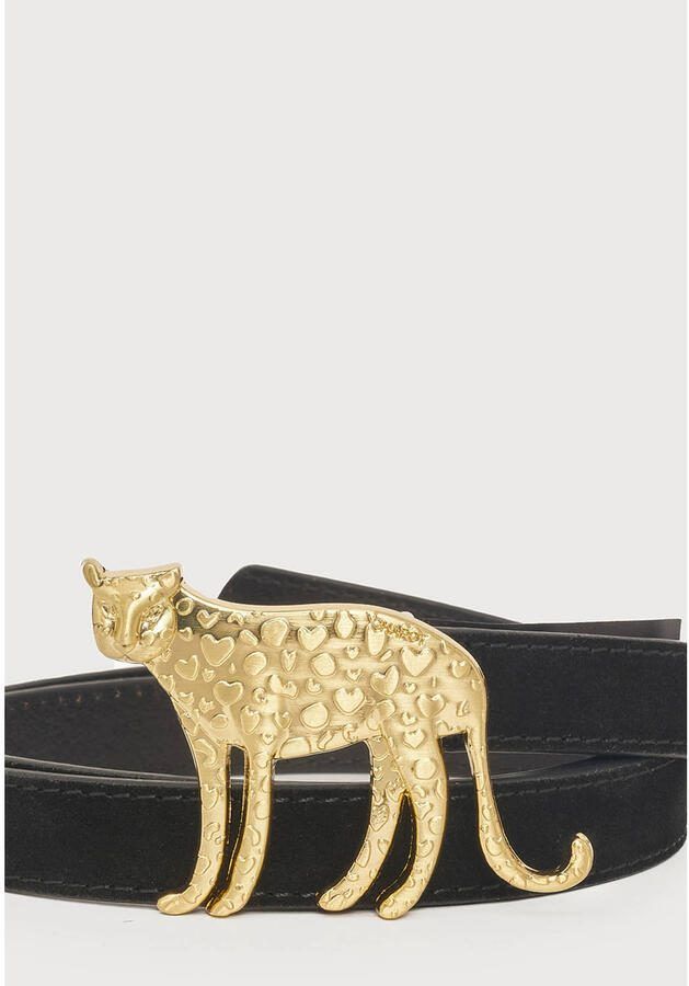 Fabienne Chapot suède riem Leopard Buckle zwart - Foto 2