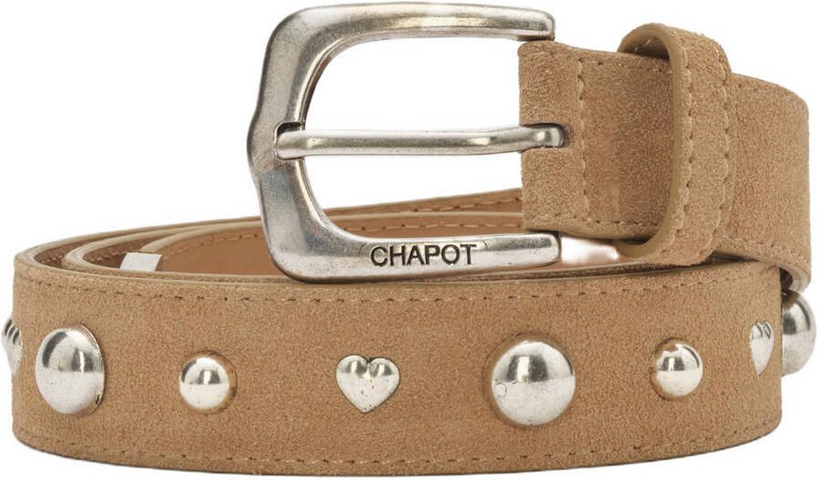 Fabienne Chapot suède riem Play of Studs camel