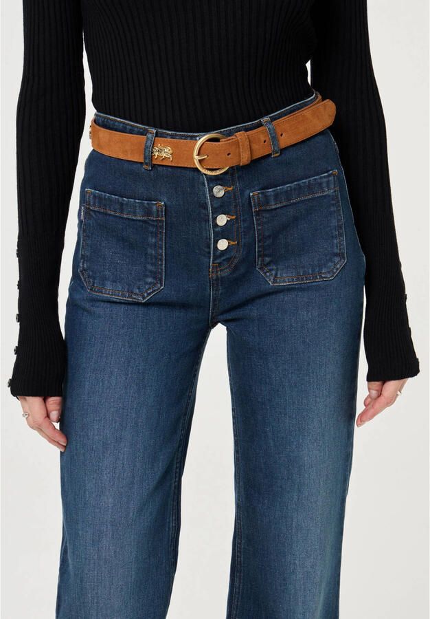 Fabienne Chapot suède riem Studded Leopard Belt cognac