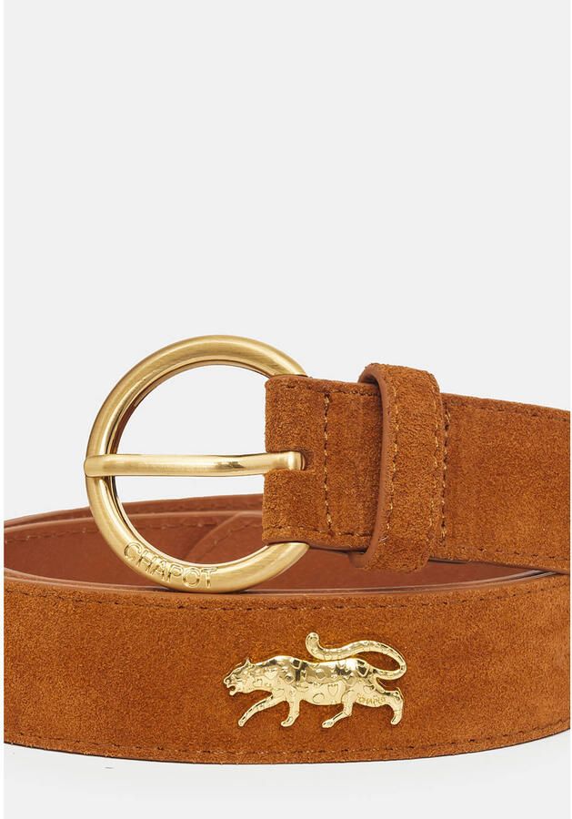Fabienne Chapot suède riem Studded Leopard Belt cognac - Foto 2