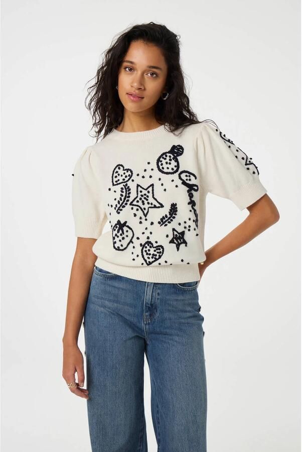 FABIENNE CHAPOT Dames Truien & Vesten Edo Short Sleeve Pullover Wit - Foto 6