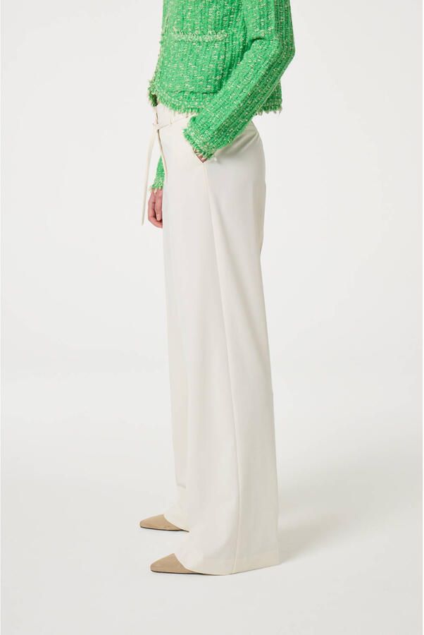 Fabienne Chapot wide leg regular waist pantalon crème - Foto 5