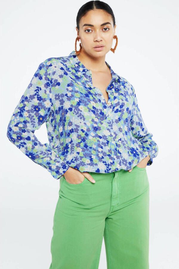 Fabienne Chapot gebloemde blouse Lot blauw groen