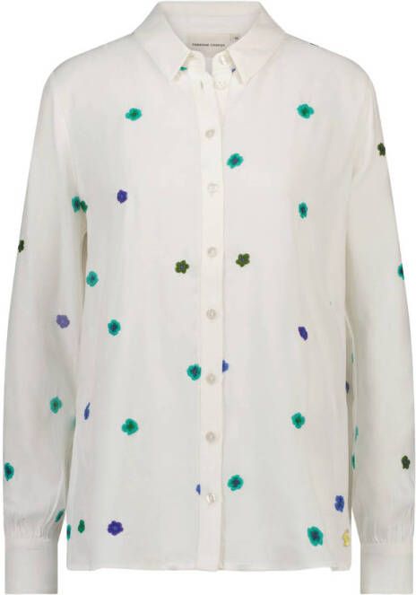 Fabienne Chapot gebloemde blouse Lot met broderie wit