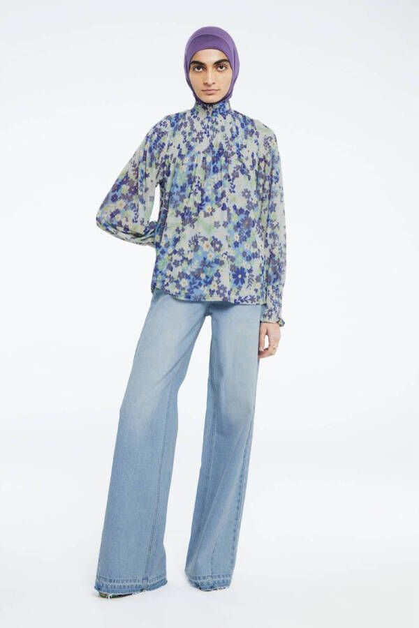 Fabienne Chapot gebloemde blouse Mila blauw wit groen