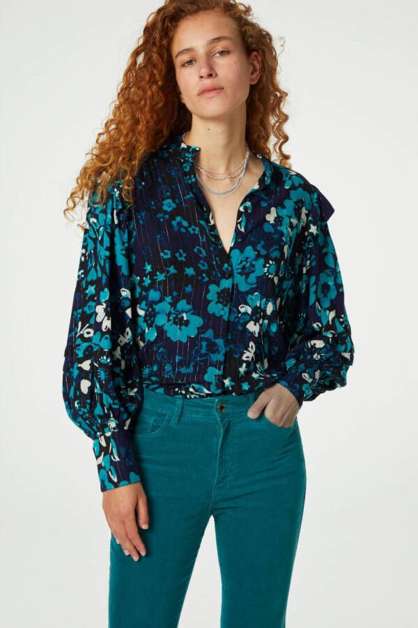 Fabienne Chapot gebloemde blouse Philo blauw
