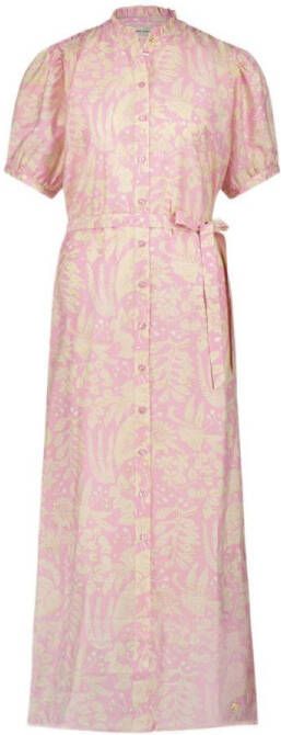 Fabienne Chapot gebloemde maxi blousejurk Girlfriend Maxi Dress roze beige