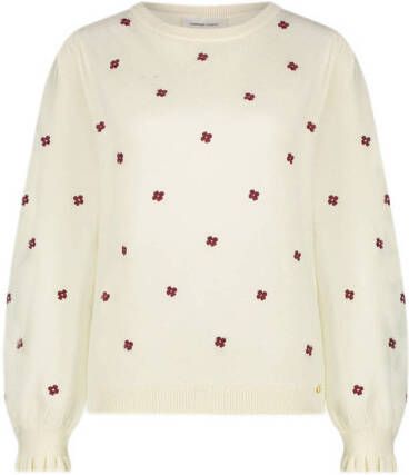 Fabienne Chapot gebloemde sweater Holly ecru paars