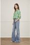 Fabienne Chapot Eva extra flare jeans blue embroidery Blauw Dames - Thumbnail 2