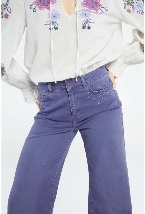 Fabienne Chapot high waist flared jeans Eva Wide Leg paars