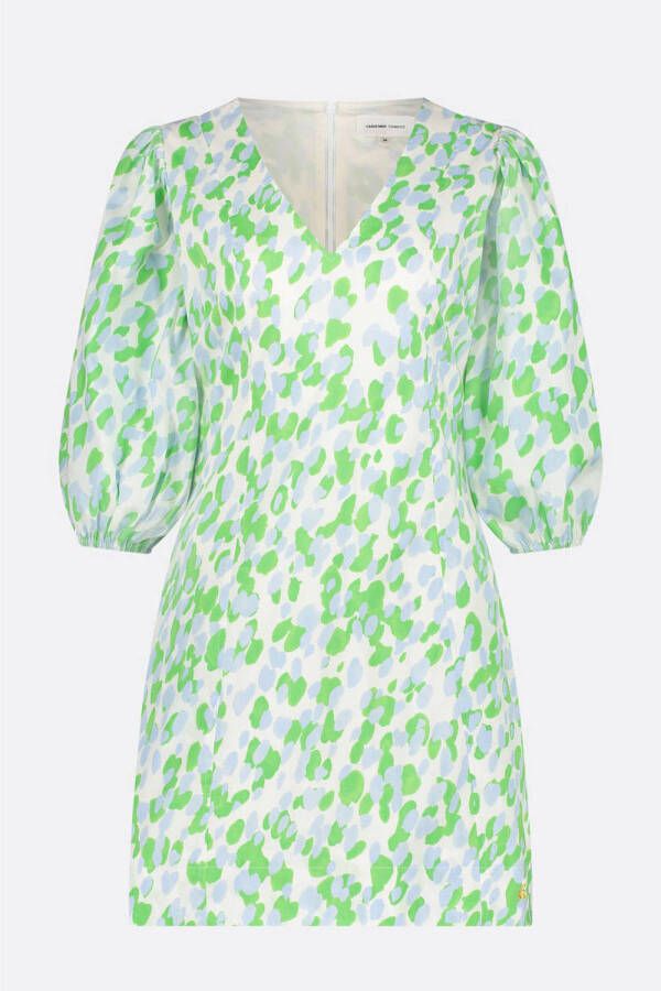 Fabienne Chapot jurk Iris Dress met all over print groen wit blauw