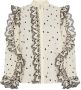 Fabienne Chapot semi transparante geweven blouse Josie met borduursels ecru zwart - Thumbnail 2