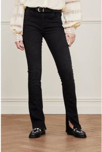 Fabienne Chapot Jonne slim jeans black embroidery Zwart Dames