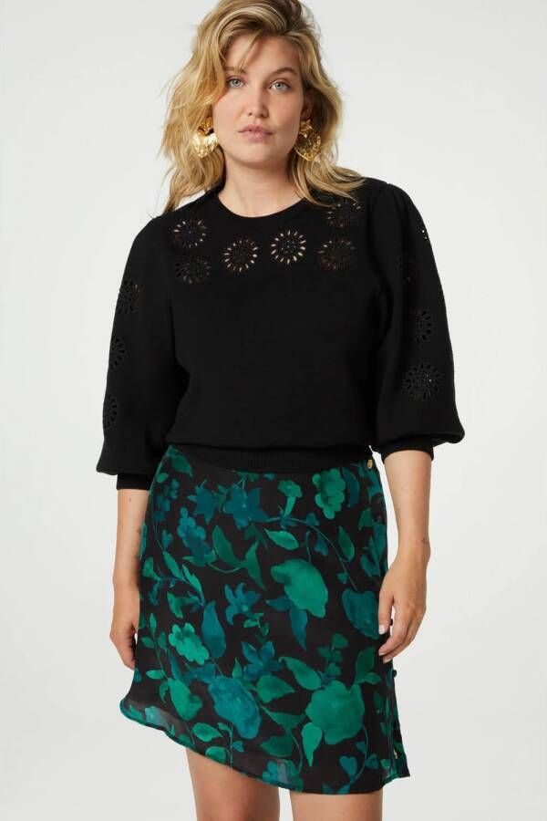 Fabienne Chapot sweater Pasja met open detail zwart