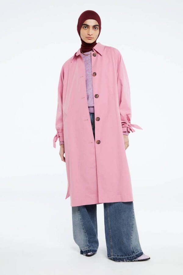 Fabienne Chapot trenchcoat jas Trine met ceintuur lichtroze - Foto 2