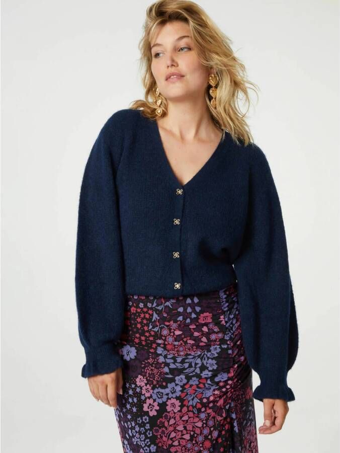 Fabienne Chapot vest Stella met wol donkerblauw