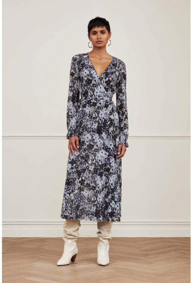 Fabienne Chapot wikkeljurk Natasja Mesh van gerecycled polyester blauw - Foto 2
