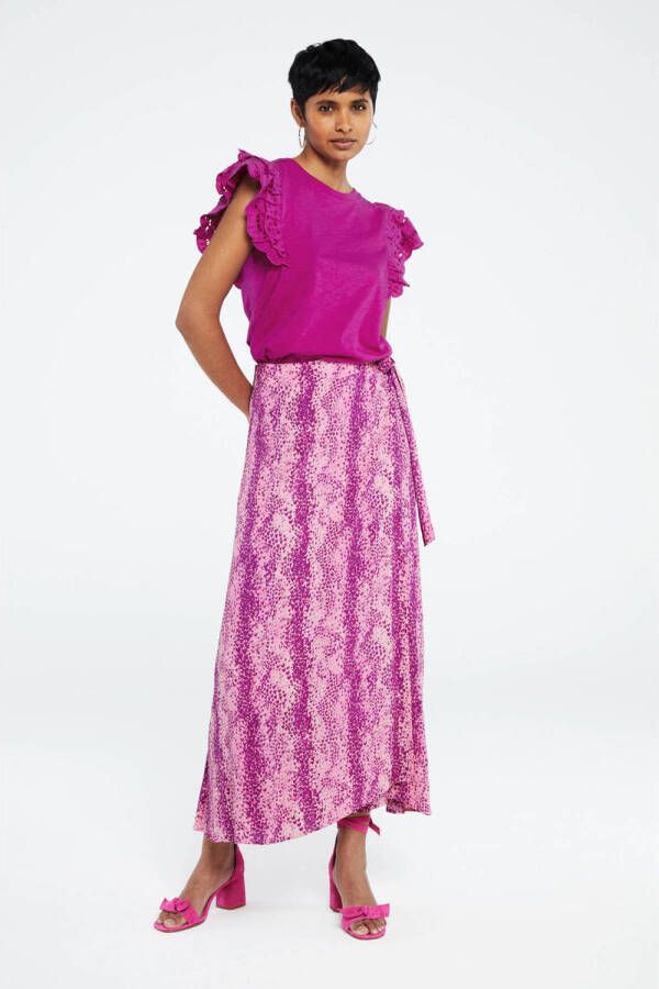 Fabienne Chapot wikkelrok Bobo met all over print roze