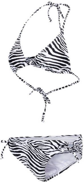 Falcon voorgevormde triangel bikini Bodile met zebraprint zwart