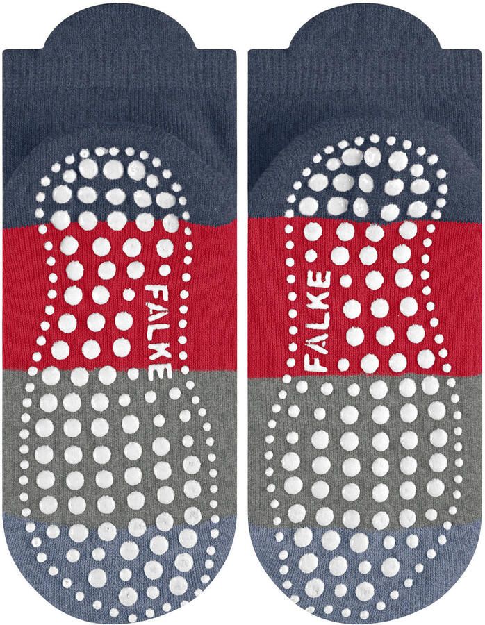 FALKE Colour Block sokken met anti-slip noppen rood blauw grijs - Foto 4