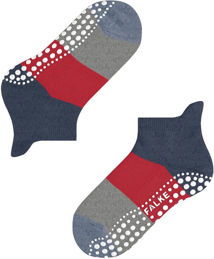 FALKE Colour Block sokken met anti-slip noppen rood blauw grijs - Foto 3